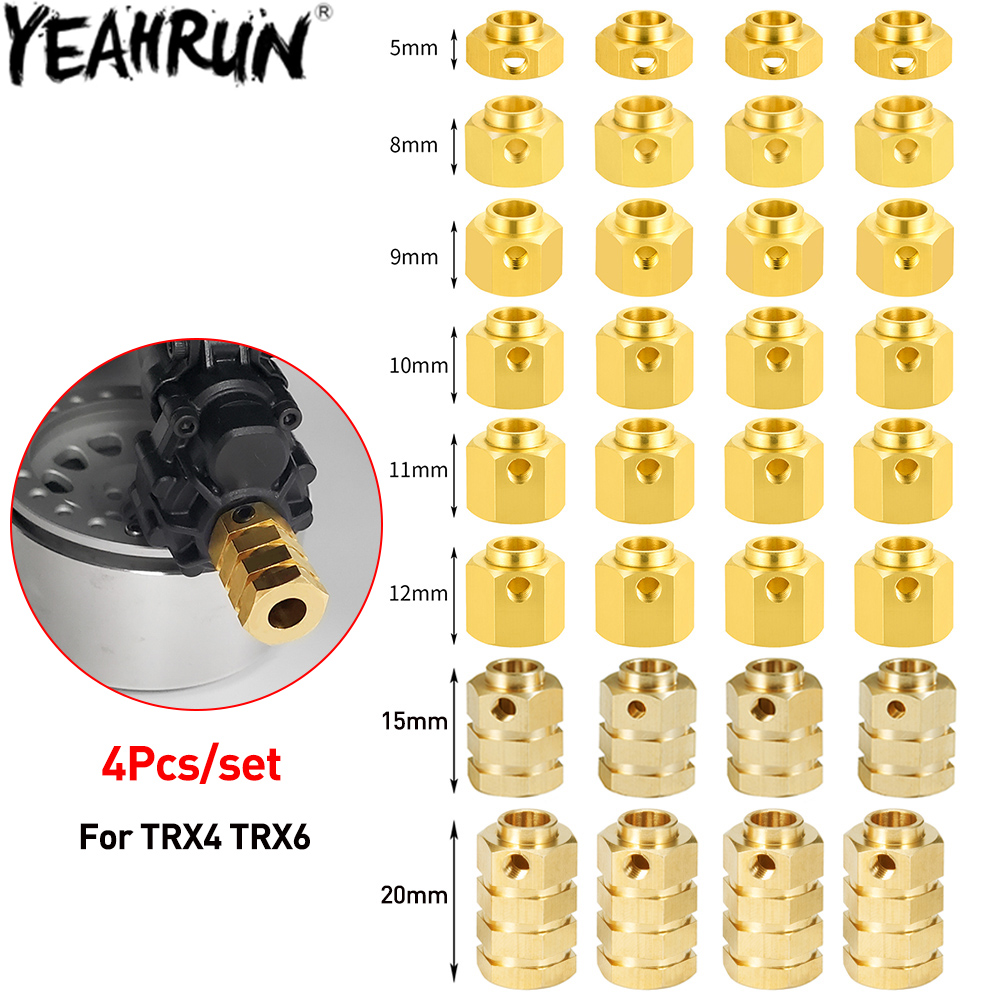 Wheel Hex Adapter - YEAHRUN 4PCS Brass 12MM Wheel Hex