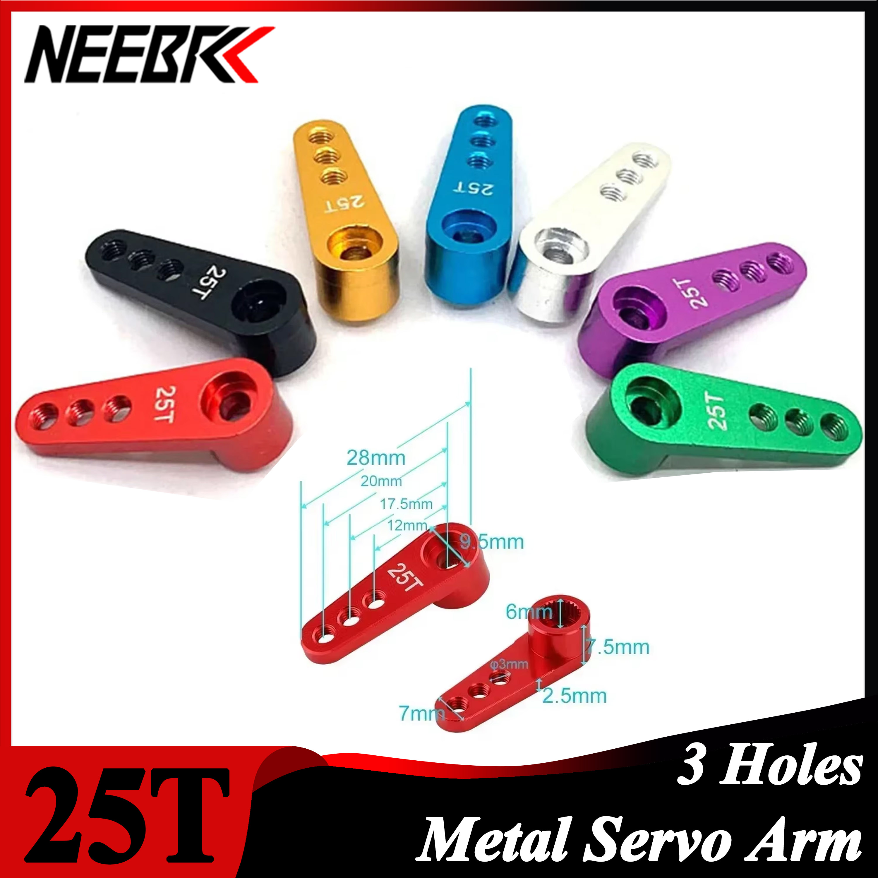 Rc Hobby Shops - NEEBRC 25T Metal Servo Arm 3