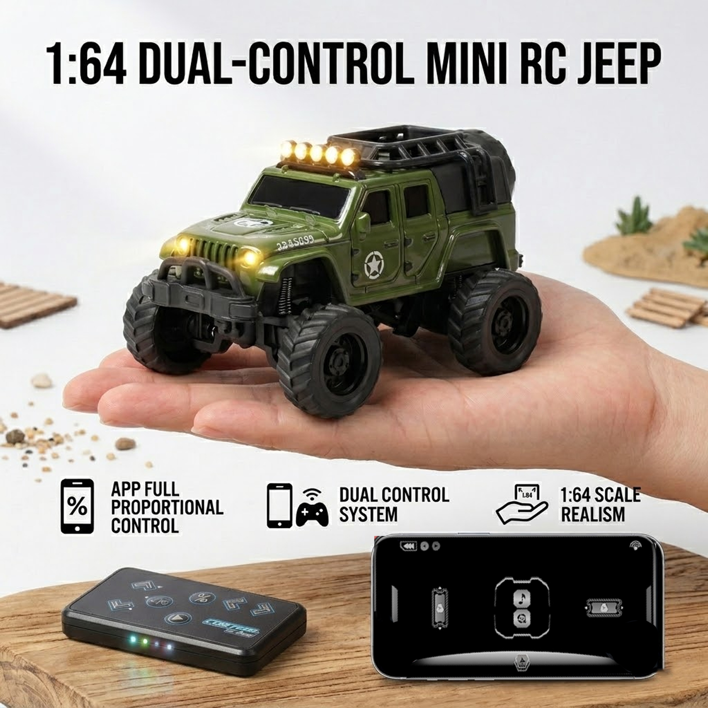 Rc Jeep Hobby - Mini Alloy RC Rock Desktop Crawler