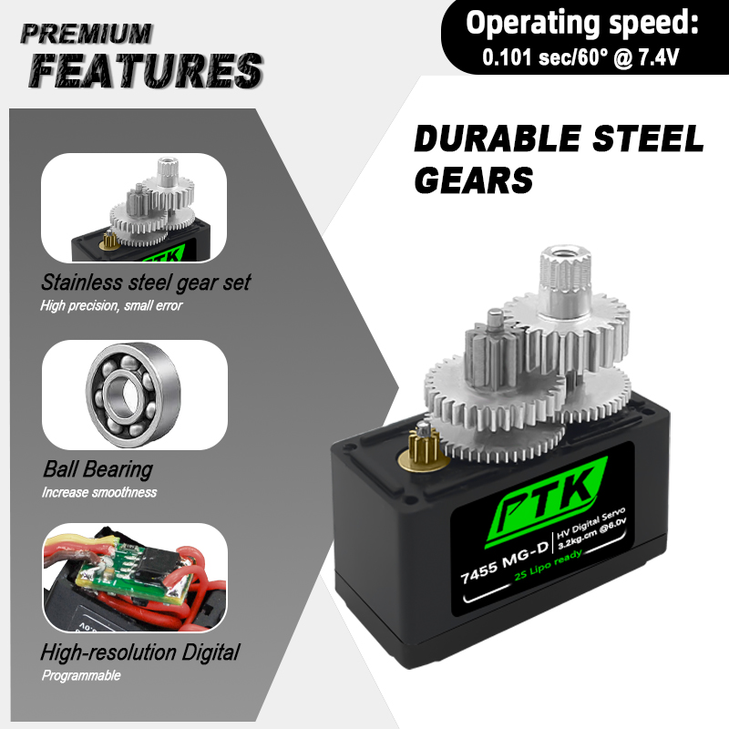 PTK 7455MG-D servo 12g Digital - Rc Hobby Shops incelemesi ve fiyatı