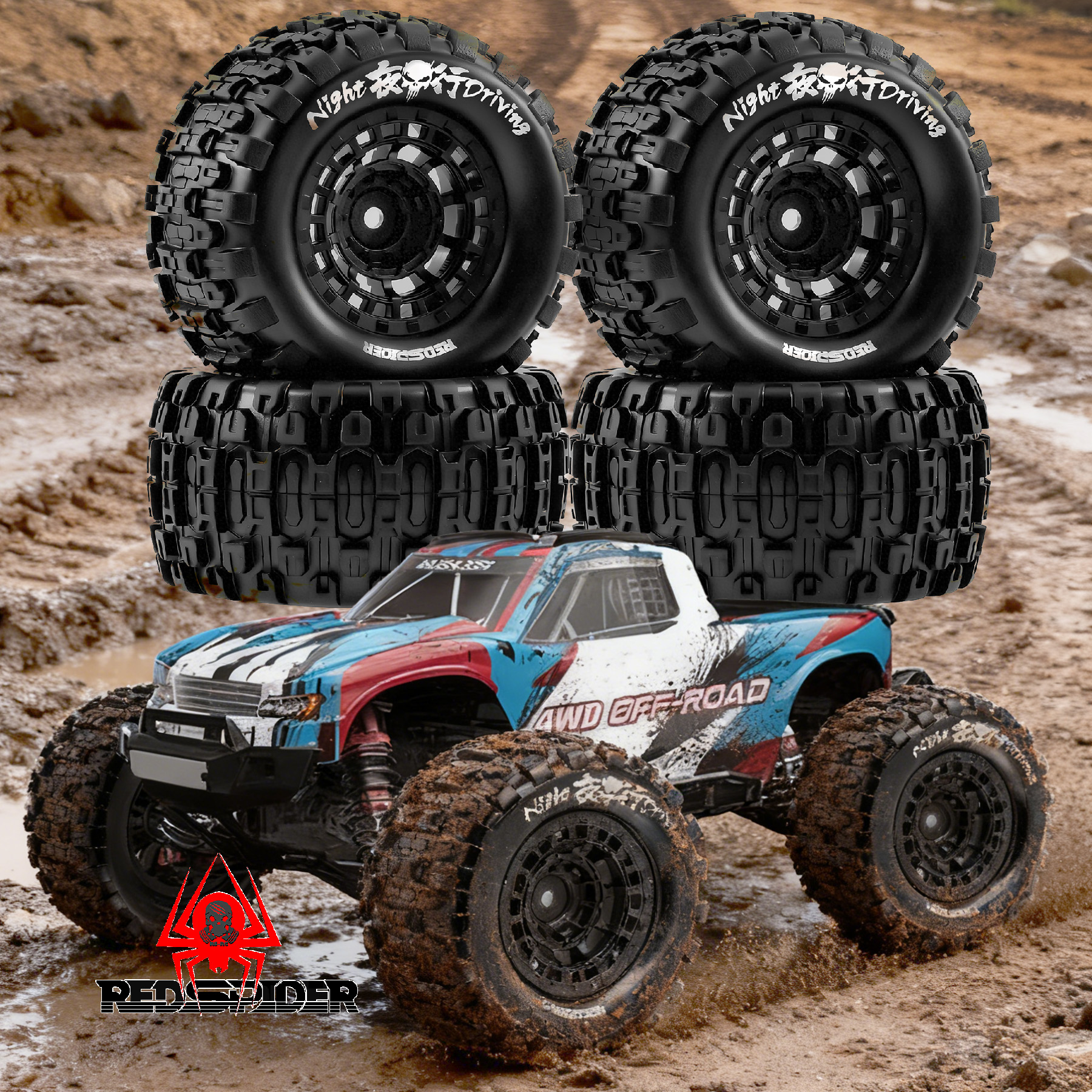 100mm RC Car Rubber off-road T - Yunshen Rc Hobby incelemesi ve fiyatı