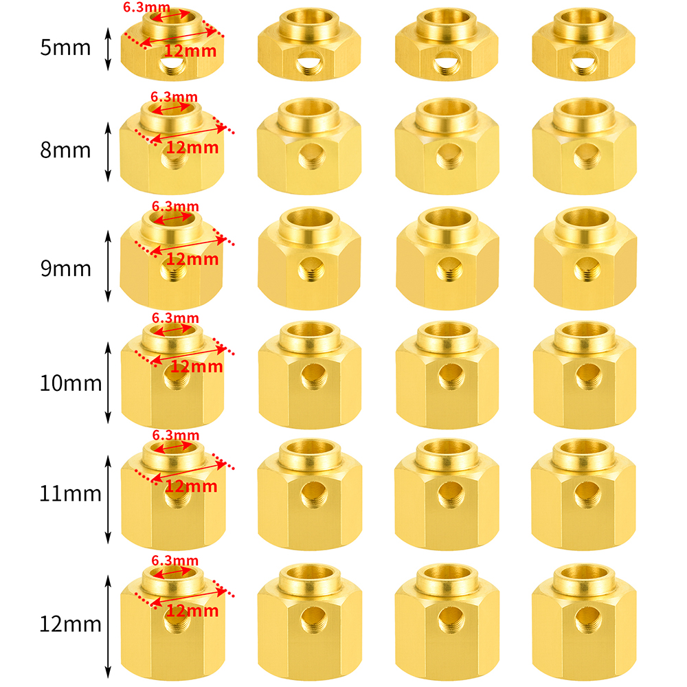 YEAHRUN 4PCS Brass 12MM Wheel  - Wheel Hex Adapter incelemesi ve fiyatı