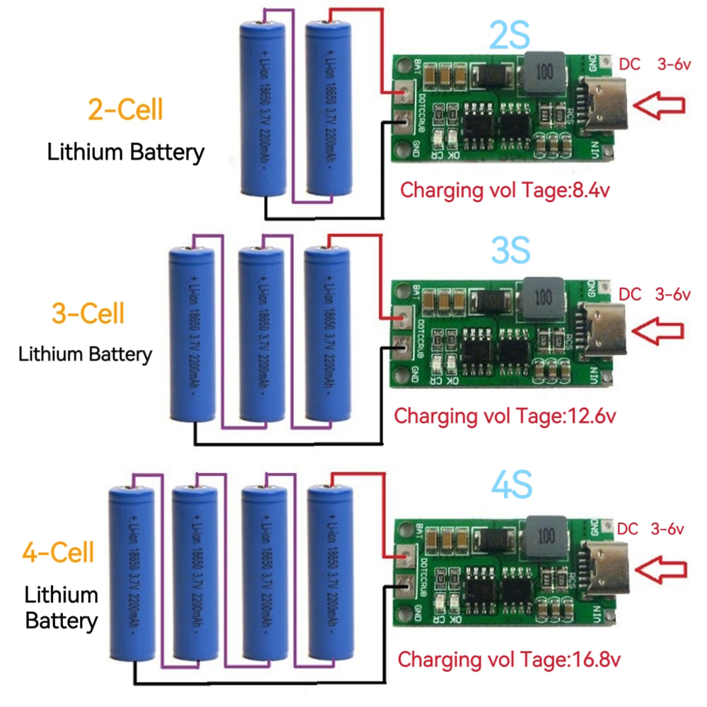 Multi-Cell 2S 3S 4S Type-C To  - Lipo Battery 4S incelemesi ve fiyatı